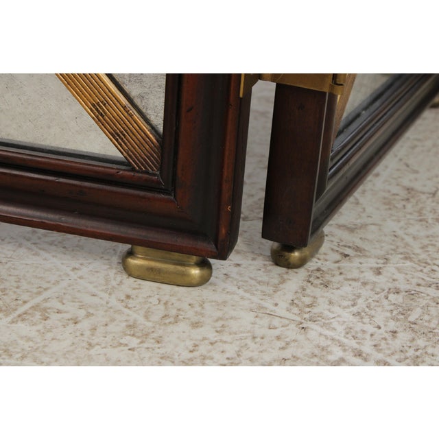 Glass Theodore Alexander Regency Style Mirrored Room Screen For Sale - Image 7 of 12