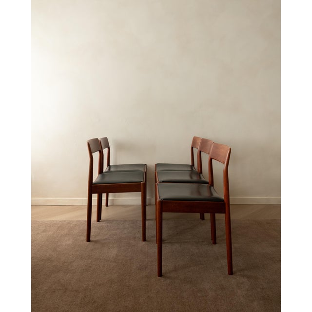 Mid-Century Modern Danish Modern Teak Dining Chairs by Johannes Nørgaard, 1960s, Set of 5 For Sale - Image 3 of 18