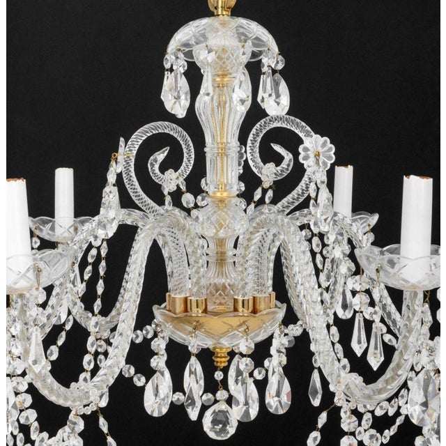 Georgian Style 6-Branch Crystal Chandelier For Sale - Image 4 of 7
