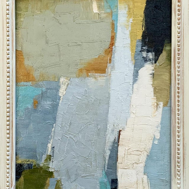 Abstract Contemporary Abstract Oil Painting in Vintage Frame For Sale - Image 3 of 6