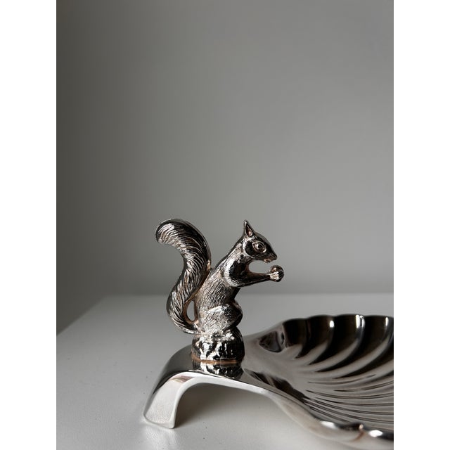 Metal Vintage Seba English Silver-Plated Figural Squirrel Scallop Shell Nut Dish & Trinket Tray For Sale - Image 7 of 7