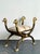 Vintage Egyptian Revival Gilt Ram’s Head Curule Seat For Sale - Image 9 of 15