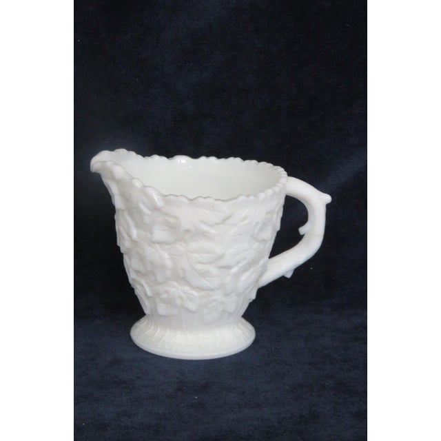 Mid 20th Century Westmoreland Bramble Maple Leaf Pattern White Milk Glass Creamer Pitcher For Sale - Image 11 of 17