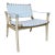 Organic. Modern White Vinyl Straps Natural Wood Lounge Chair For Sale