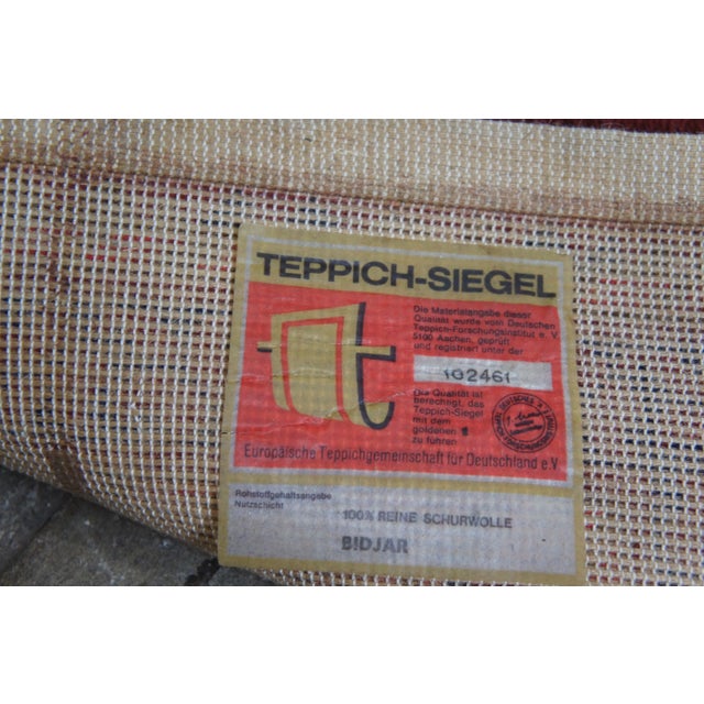 Vintage Machine Made Red Geometric Wool Area Rug Carpet 5' X 8' For Sale - Image 9 of 9