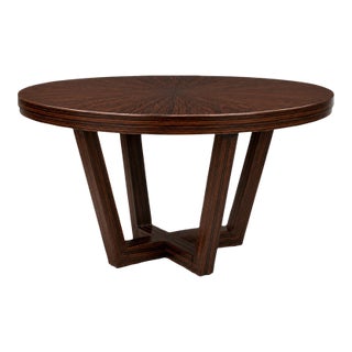 Mid Century Style Round Dining Table W/Custom Finish For Sale