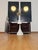 Pair of Vintage Italian Murano appliques in Vistosi style. Wall lights have 10 glass for each, white disks. Nickel metal...