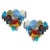 Italian Chandeliers with 50 Multicolored Murano Glass Discs, Set of 2 For Sale - Image 13 of 13