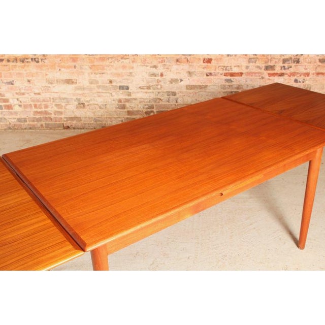 Large Mid-Century Danish Extendable Teak Dining Table from AM Mobler, 1960s For Sale - Image 9 of 11