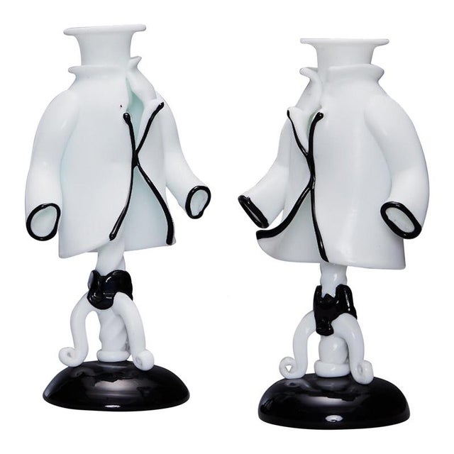 Candlesticks by Fulvio Bianconi for Venini, Murano, Italy, 1940, Set of 2 For Sale - Image 10 of 10