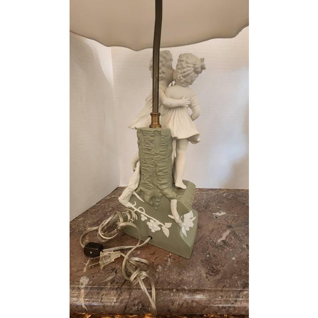 Pair of Early 20th Century Cameo Jasperware-Style Porcelain Lamps For Sale - Image 9 of 12