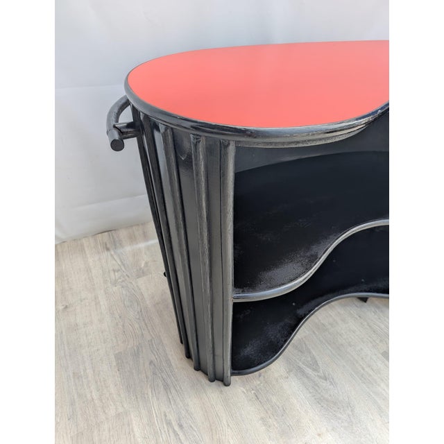 Vintage French Tropical Bamboo Cocktail Bar with Chairs, 1960s, Set of 5 For Sale - Image 14 of 16