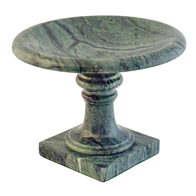 Italian Neoclassical Tazza or Pedestal Bowl of Figured Green Marble For Sale - Image 4 of 9