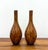 Italian Vintage Murano Style Amber Art Glass Bottleneck Vase - Pair For Sale - Image 3 of 6