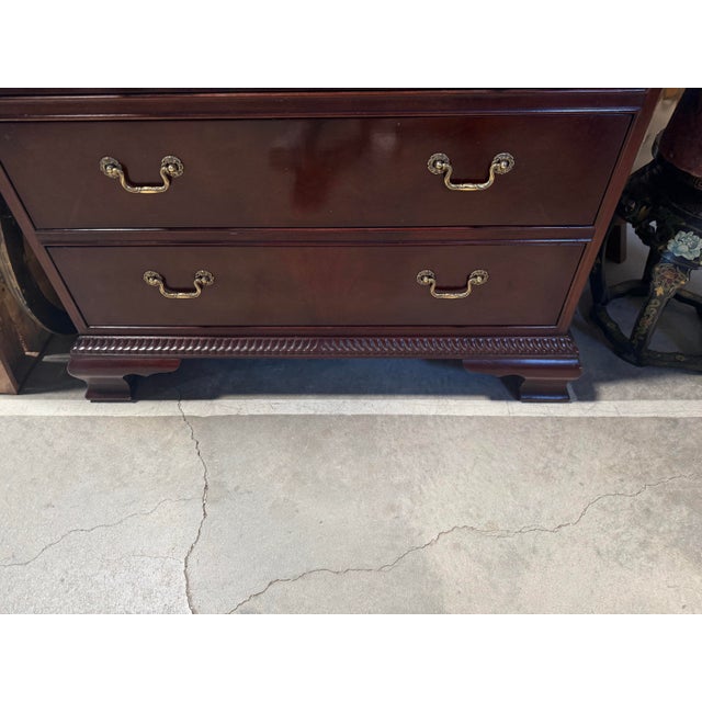 Metal 1950s Centennial Collection by Bernhardt Mahogany Serpentine Tall Chest of 8 Drawers For Sale - Image 7 of 10