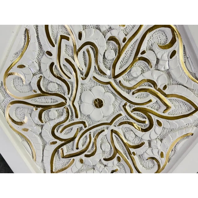 Hollywood Regency Moroccan Stye Side or End Table White With Gold Design, a Pair For Sale In New York - Image 6 of 10