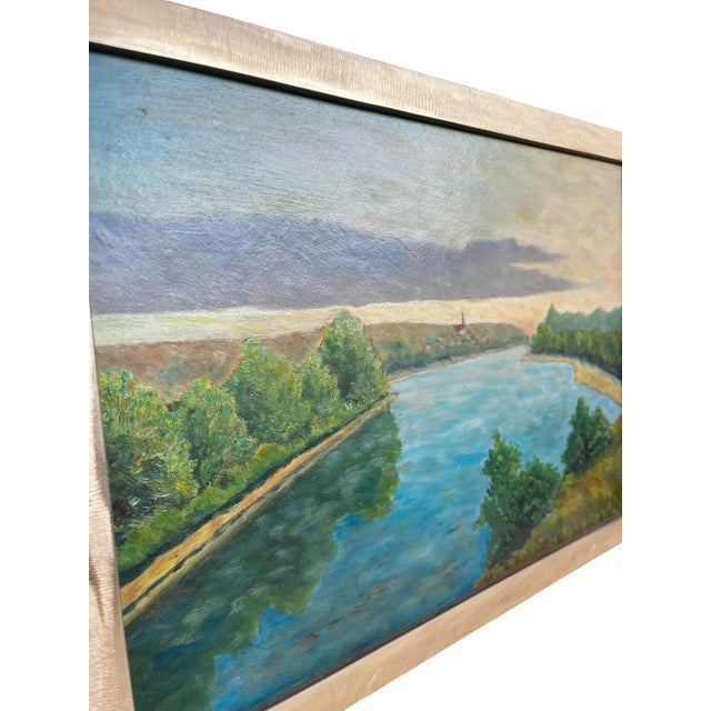 Vintage Italian Landscape Painting For Sale - Image 4 of 5