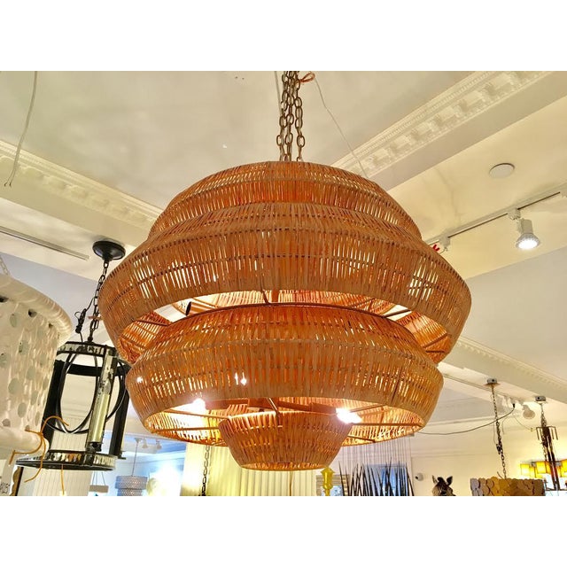 New! Currey & Company Antibes Rattan Chandelier Chairish