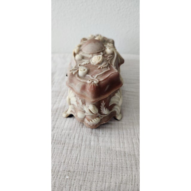 Incolay Stone Jewelry Box With Floral Carvings For Sale In Houston - Image 6 of 6