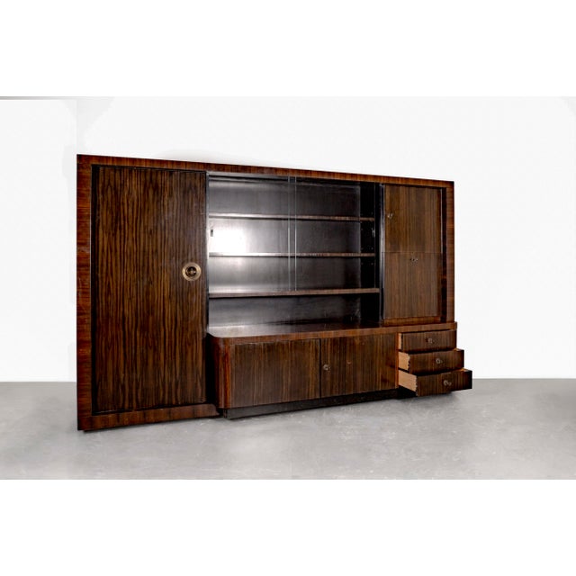 Black Art Deco Cabinet in Makassar by Bruno Paul for Veb Hellerau, 1930s For Sale - Image 8 of 18