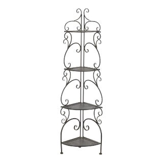 Turuca 4 Tier Corner Shelf - Black Rust For Sale