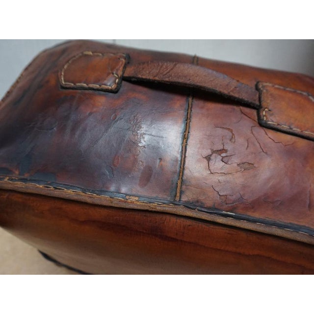 Square Saddle Leather Ottoman by Angel Pazmino, 1970s For Sale - Image 11 of 13