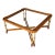 Vintage Faux Bamboo Brass & Glass Coffee Table | Hollywood Regency Chinoiserie Cocktail Table | Campaign Style Designer Square Coffee Table For Sale