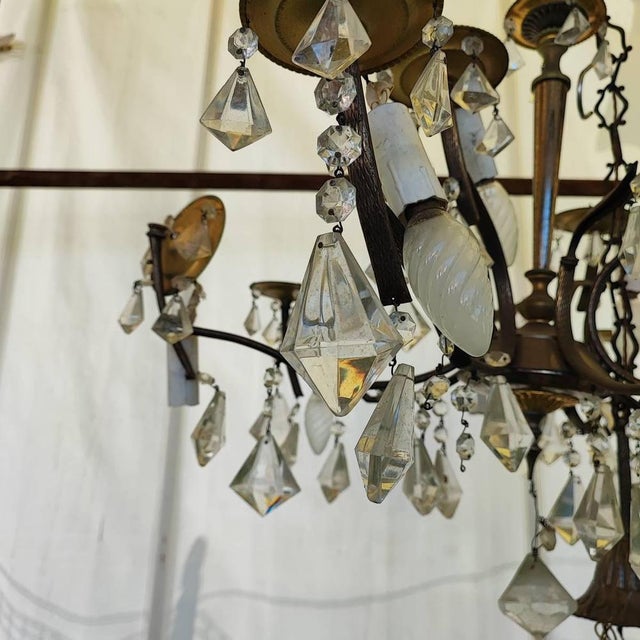 Antique Crystal Chandelier, Early 20th Century For Sale - Image 3 of 10
