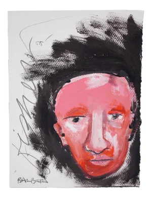 R. Gene Barbera "Finish" 11.5" X 8.5" Art Brut Acrylic Painting on Paper