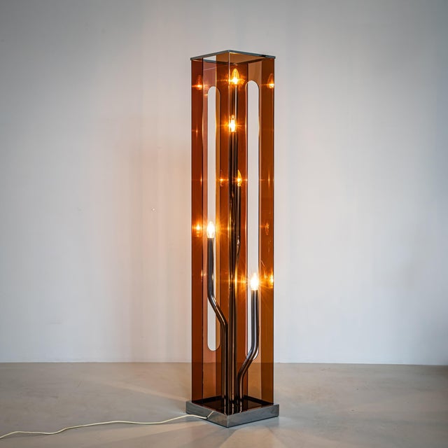 Metal 1970s Floor Lamp in the style of Goffredo Reggiani, Italy For Sale - Image 7 of 18