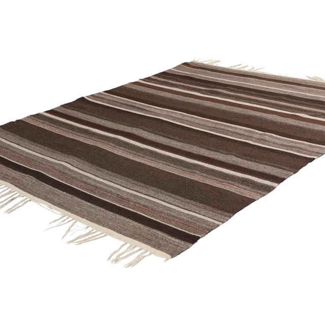 78793 Vintage Rio Grande Chimayo Banded Blanket, 04'03 x 05'08. Rio Grande Chimayo banded blankets are traditional...