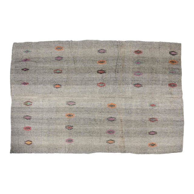 Vintage Home Living Oversize Kilim Rug For Sale
