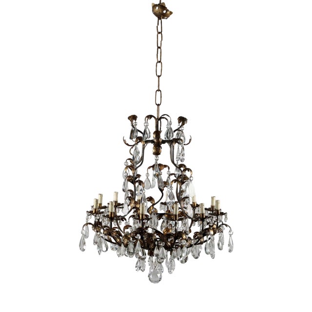 Sheet Metal and Glass chandelier For Sale