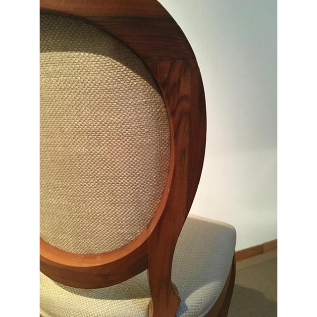 Postmodern Chairs in Walnut and Linen, Italy, 1990s, Set of 4 For Sale - Image 17 of 18