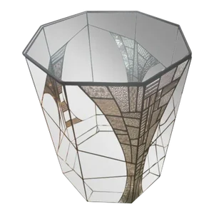1970s Bedford Downing Modernist Metal & Glass Octagonal Table