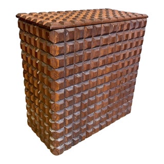 Handmade Tramp Art Storage Trunk For Sale