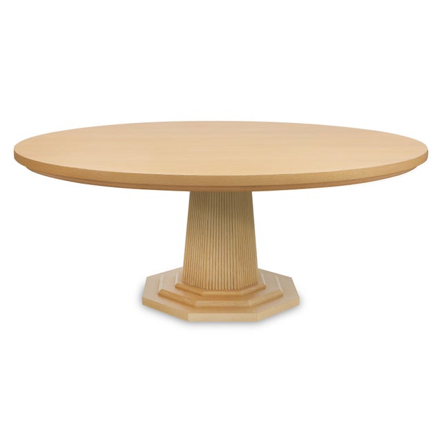 Bunny Williams Home 72" Haven Dining Table in Cerused Oak For Sale