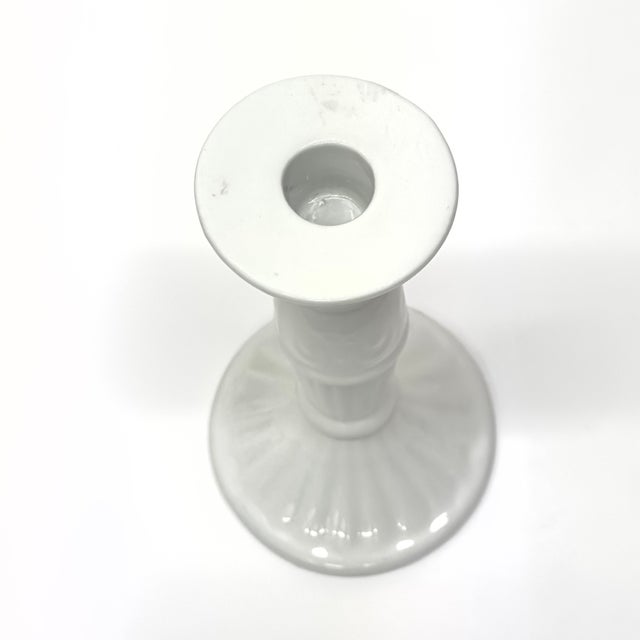 Mixed White Ceramic Candle Holder Curation - Group of 7 For Sale In Miami - Image 6 of 16