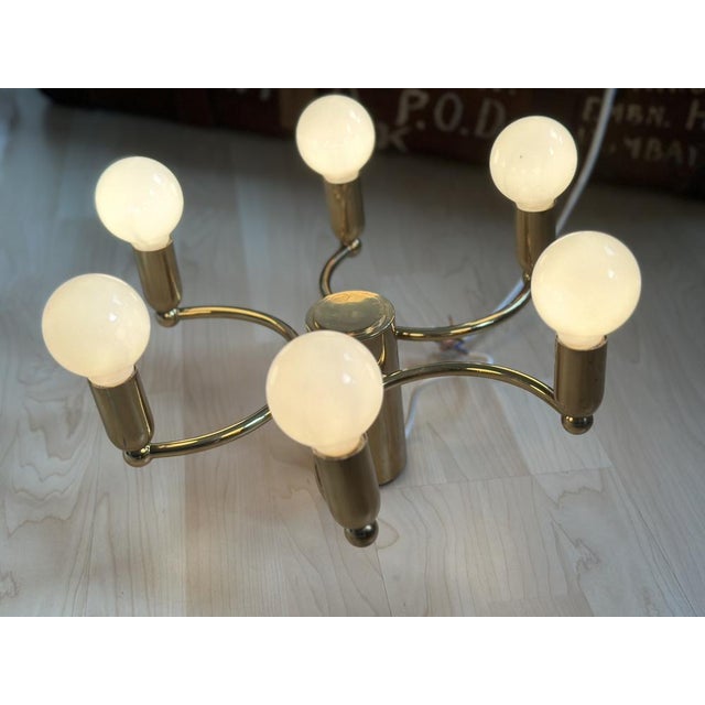 German Gold Metal Ceiling Lamp, 1980s For Sale - Image 13 of 18