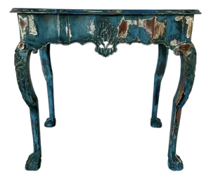 Portuguese Rococo Carved Painted Console Table