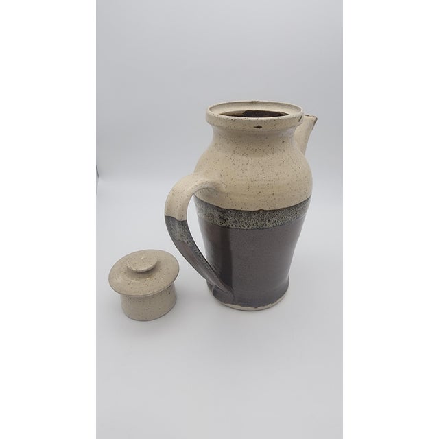 Vintage Studio Pottery Tall Pitcher with Lid For Sale - Image 10 of 10