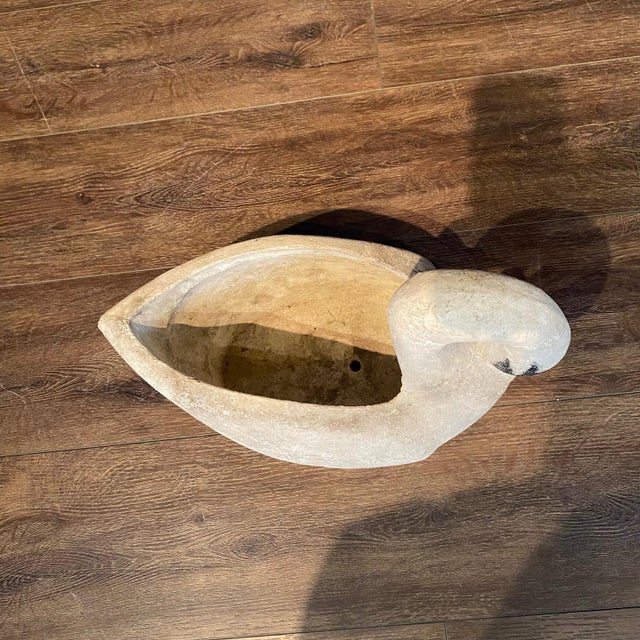 1950s Antique French Swan Garden Planters Cast Stone -a Pair For Sale - Image 5 of 7