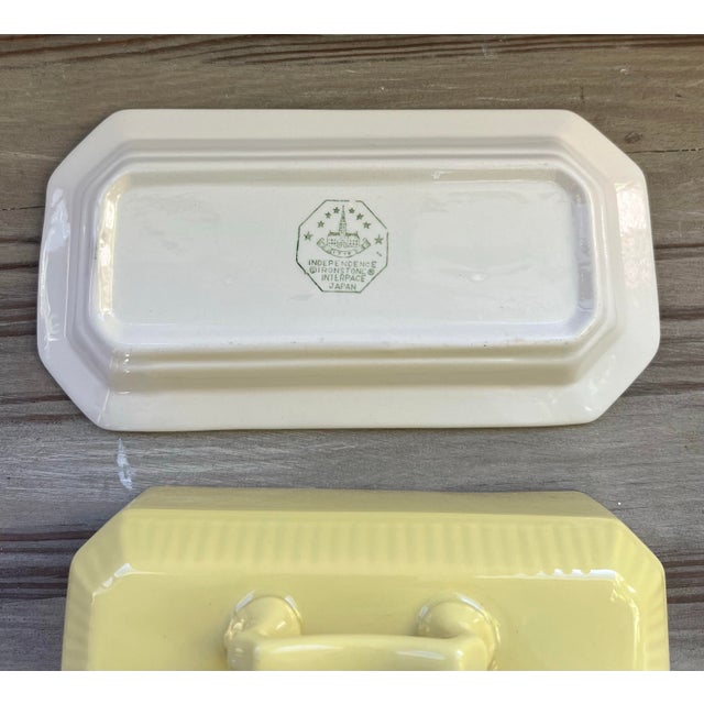 Mid-Century Independence Ironstone Butter Dish in Daffodil For Sale - Image 9 of 10