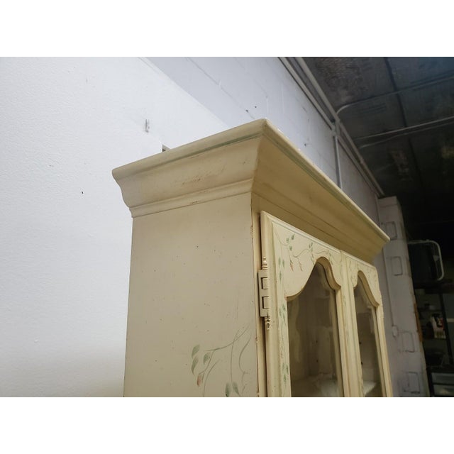 1990s Ethan Allen Secretary Desk French Country Paint decorated For Sale - Image 9 of 14