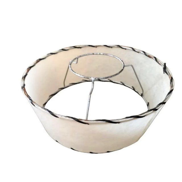 Vintage Mid 20th Century Whipstitch Fiberglass Lamp Shade For Sale - Image 12 of 12