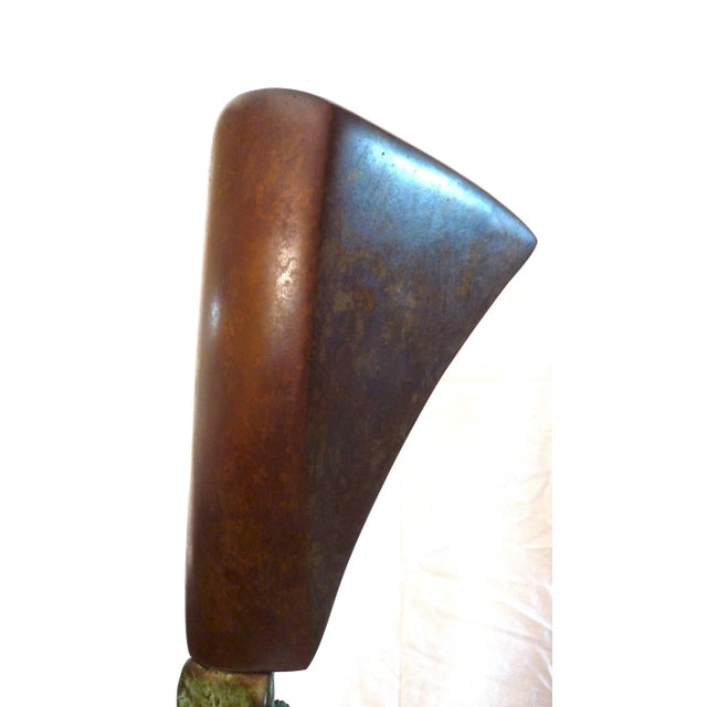 Brown 1990s "Turning Point" a Sculpture by Frank Morbillo For Sale - Image 8 of 13