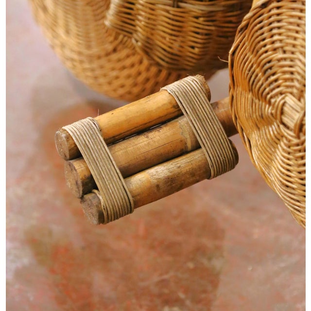 Vintage Handwoven Wicker Motorcycle Sculpture Attributed to Tom Dixon For Sale - Image 13 of 14