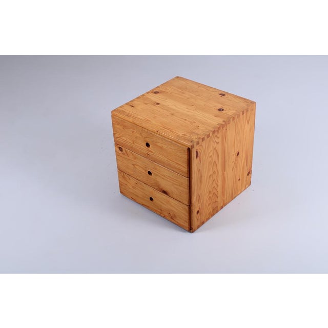 Wood Square Record Cabinet in Pine by Ate Van Apeldoorn for Houtwerk Hattem, 1960s For Sale - Image 7 of 11