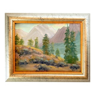 Impressionist Landscape Painting in Silver Leaf and Gilt Frame For Sale