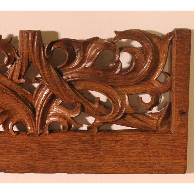 Small Gothic Carved Panel in Oak For Sale - Image 3 of 8